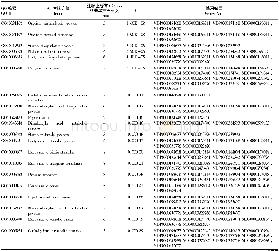 表1 差异蛋白GO富集统计