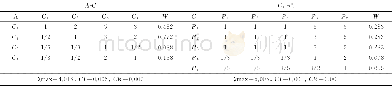 《表2 判断矩阵及一致性检验Tab.2 The judgement matrix and the consistency test》