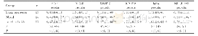 表2 各组大鼠脑组织中HGF、VEGF、MMP-2、MMP-9、IκBα和NF-κB p65蛋白表达水平