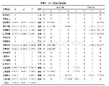 《表2 DEA模型计算结果》