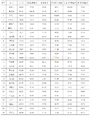 表8 各县（市）地方政府债务风险评价得分