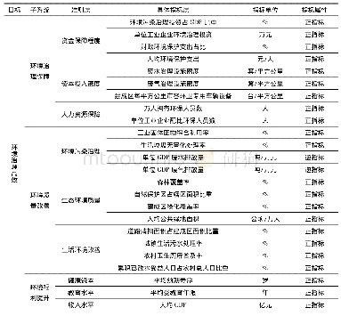 表1 长江经济带环境治理绩效的评价指标体系