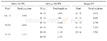 表3 Na MMT-TCPP-H2O系统中的键长