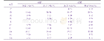 表1 开槽六角头螺钉上一字槽和螺帽部位的能谱分析结果