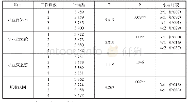 表6 不同工作班级“特岗幼儿教师”职业认同及其各因子方差别分析与LSD多重比较