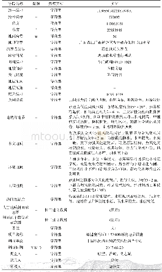 表5 野外地质综合调查表