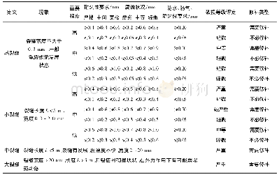 表1 洞库工程混凝土裂缝修补界限一览表