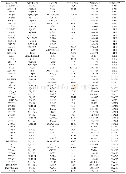 《表1 60个Y染色体基因座的相关信息》