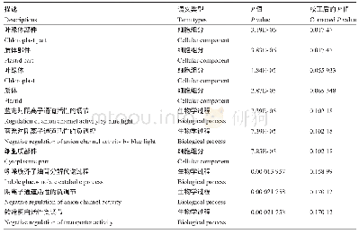 表4 下调差异基因GO富集分析