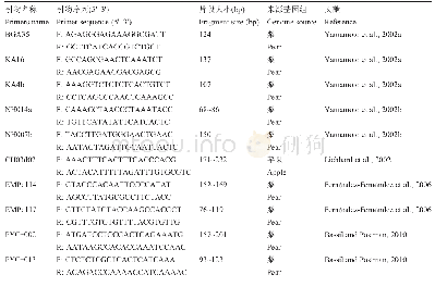 表1 SSR引物信息：西洋梨二倍体及其人工诱导同源四倍体遗传差异的SSR分析