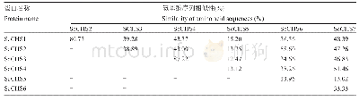 表2 7个甘蔗查尔酮合成酶家族基因编码蛋白的氨基酸序列相似性