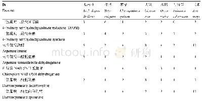 表1 参与赖氨酸生物合成的相关酶的基因拷贝数
