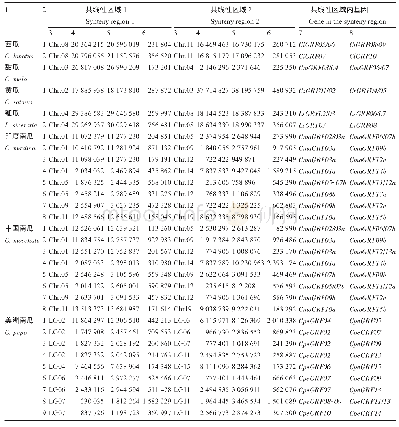 表2 物种内14-3-3 (GRF)基因家族的共线性分析成员信息
