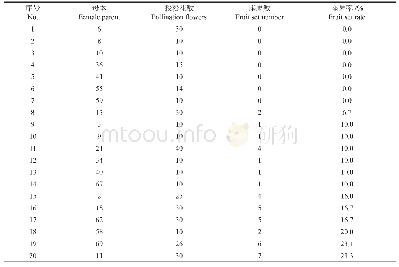 表4 人工控制授粉母本座果率排序