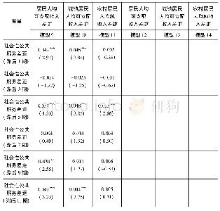 表6 公共服务差距对区域居民收入差距的滞后影响(全样本)