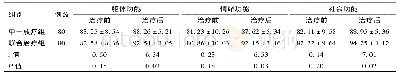 表2 两组治疗前后生活质量评分比较(±s，分)