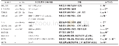 表2 PE中与滋养细胞功能相关表达降低的lnc RNA