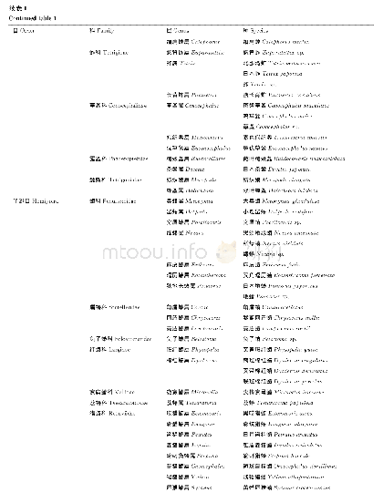 表1 广西山口红树林保护区昆虫调查名录(2018年)