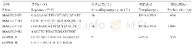 表3 引物序列：牛MAGEL2的基因结构及在组织和胎盘中印记状态分析