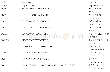 表1 引物序列：三角帆蚌Dmrta2-2基因的鉴定与表达分析