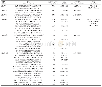 表1 引物序列信息：3株猪博卡病毒的全基因遗传进化及重组分析