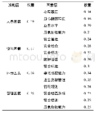 表1 准则层和因素层的权重