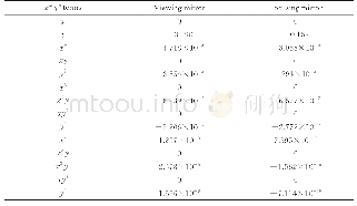 表2 观察镜与会聚镜自由曲面xmyn项的系数