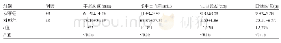 表2 两组患者围手术期临床指标比较(±s)