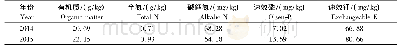 表1 0～20 cm土层土壤养分含量Tab.1 Nutrient content in 0-20 cm soil layer