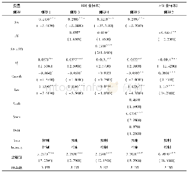 表9 稳健性检验1回归结果(面板数据回归)