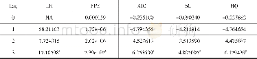 《表3 模型的最佳滞后阶数》