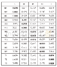 表4 潜变量之间的交叉载荷