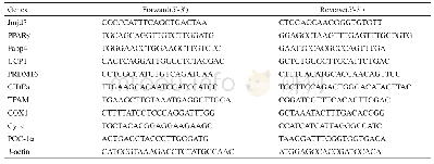 表1 RT-q PCR中使用的引物序列