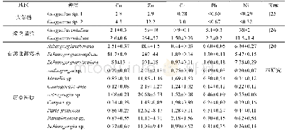 表3 不同地区珊瑚体内重金属含量水平 (μg/g)