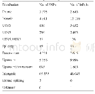 表5 差异SNPs和In Dels在基因组上不同区间的分布