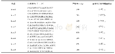 表4 SSR引物序列及相关信息