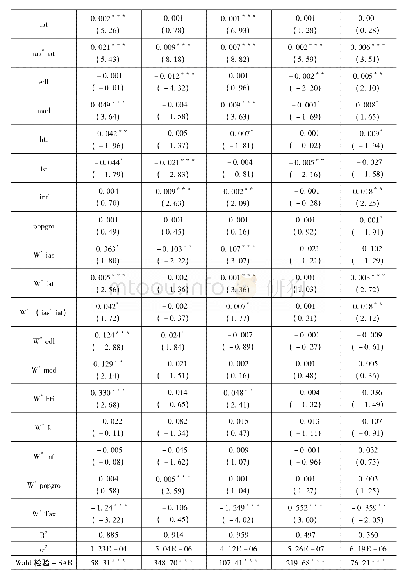 表2 全国层面空间杜宾模型(SDM)估计结果