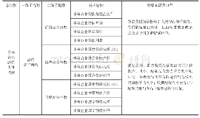 表2 小微企业融资条件指数框架