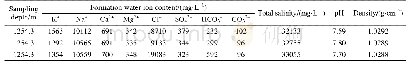 表2 地层水取样分析数据