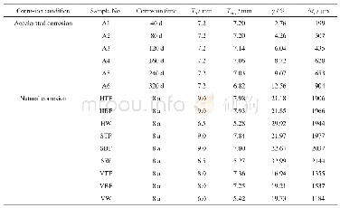 《表1 试件腐蚀程度参数：一般大气环境下锈蚀结构钢表面特征与随机模型》