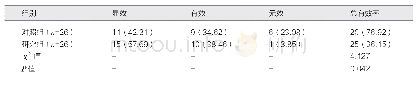 表1 两组患者临床治疗效果比较[例（%）]