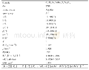 《表1 化合物1的晶体学数据》