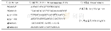 《表1 本研究所用引物信息》