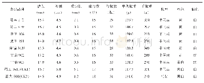 表2 参试品种的果穗性状