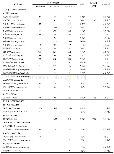 表1 2016～2018年每年12月的黄河合阳至大荔段越冬水鸟名录