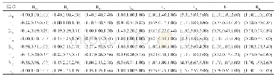 《表6 主柱B1下辖各二级指标三角模糊综合判断矩阵》