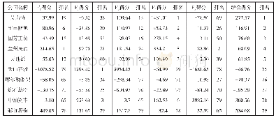 表7 2019年西北地区上市公司经营绩效得分表（前五名和后五名）