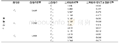 表3 一级指标和二级指标的权重