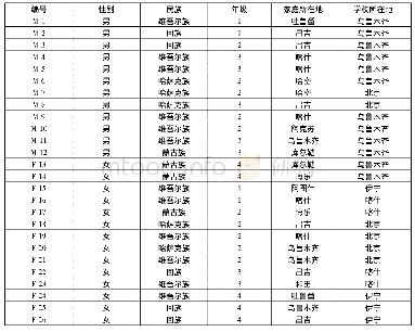 表1 参与访谈的少数民族大学生的基本信息