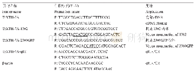 《表1 本研究所用引物：小麦TaXTH-7A基因的克隆及抗旱性鉴定》